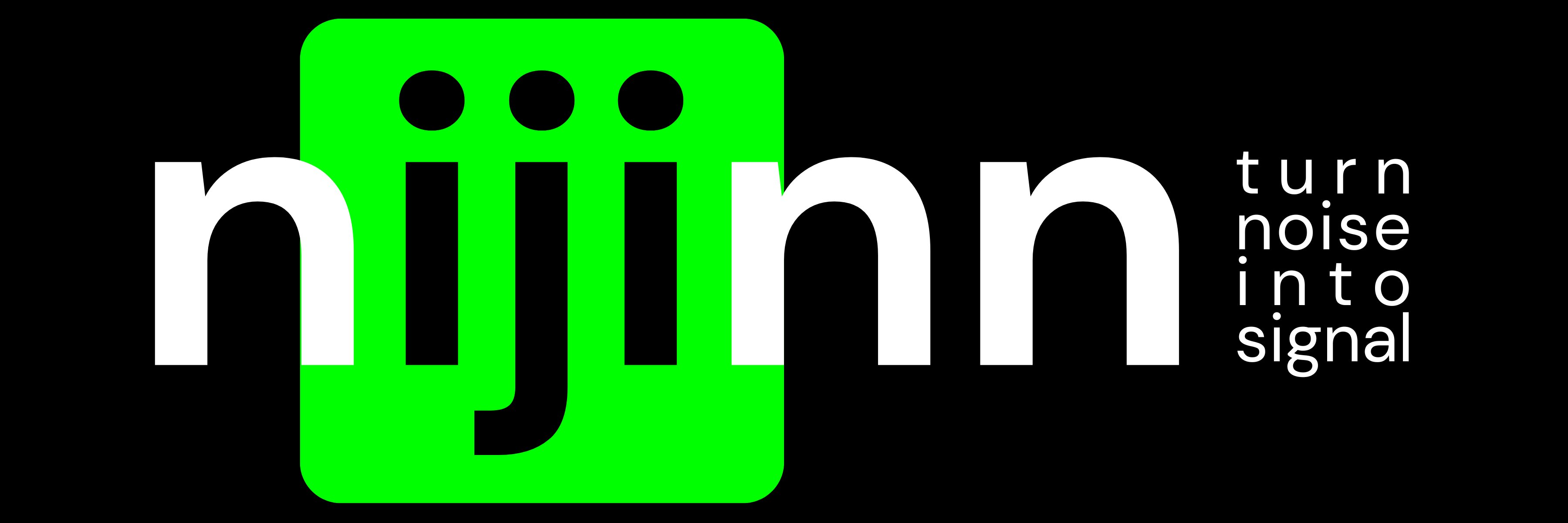 Plate 5: nijinn wordmark, dark context, colour, standalone