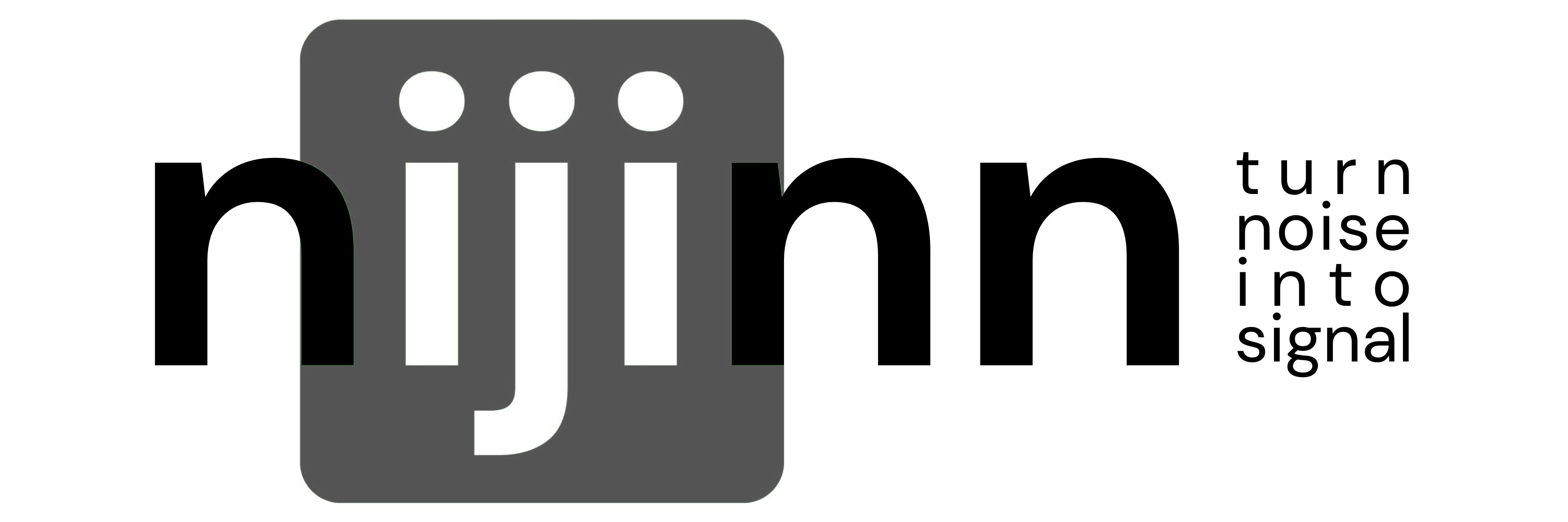 Plate 2: nijinn wordmark, light context, monochrome, standalone